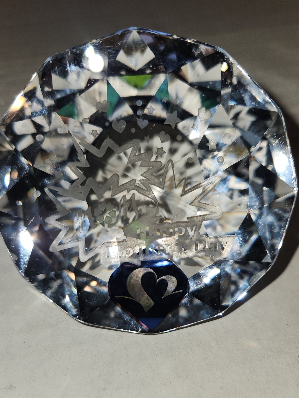 Clear Crystal Heart Happy Mother's Day On The Inside